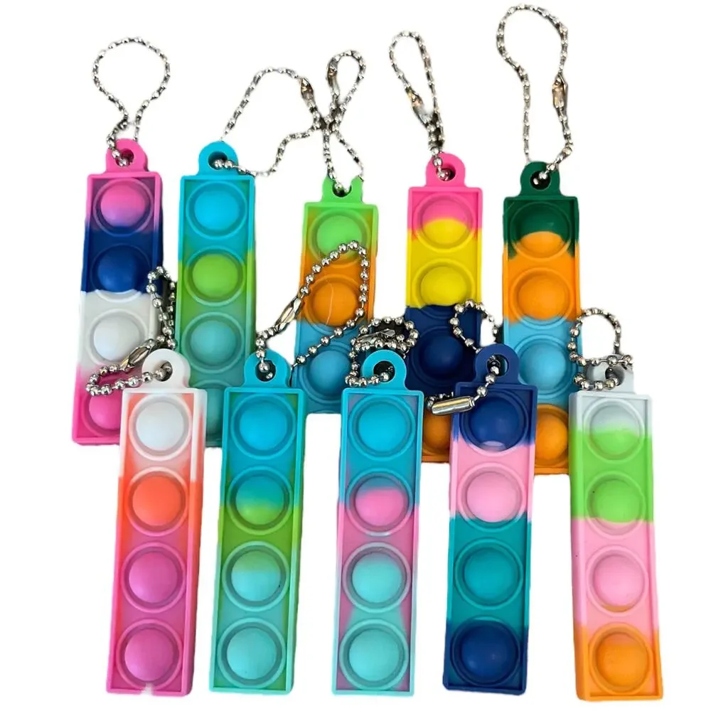 Mini Pop It Fidget Keychains Lot Of 10 NEW